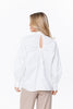 white long sleeve cut out shirt