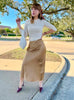 Golden satin skirt